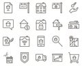 buy, cart, house, shopping set vector icons. Real estate icon set. Simple Set of Real Estate Related Vector Line Icons. Contains Royalty Free Stock Photo
