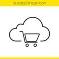 Buy cloud storage space linear icon