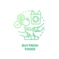Buy fresh foods green gradient concept icon