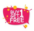 Buy 1 Get 1 Free sale banner template. Offer promotion for retail. Vector Illustration Royalty Free Stock Photo