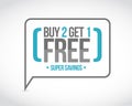 buy 2 get 1 free sale message concept Royalty Free Stock Photo