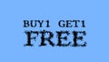 Buy1 Get1 Free smoke text effect sky isolated background