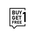 Buy 1 get 1 free speech bubble icon