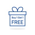 buy 1 get one free with linear giftbox Royalty Free Stock Photo