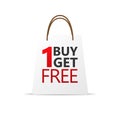 Buy 1 Get 1 Red Label Icon Vector Design. Royalty Free Stock Photo