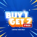 Buy 1 get 2 Sale Promo Vector Design Royalty Free Stock Photo