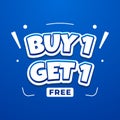 Buy 1 get 1 Sale Promo Vector Design Royalty Free Stock Photo