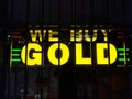 We Buy Gold illuminated window sign