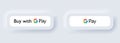 Buy with google pay card. Google Pay icon, logo, vector. Google Pay is a mobile payment and digital wallet service. Neumorphic UI