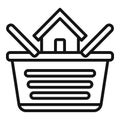 Buy house basket icon outline vector. Property business