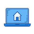Buy house online line icon. Royalty Free Stock Photo