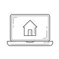 Buy house online line icon. Royalty Free Stock Photo