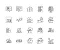 Buy houses line icons, signs, vector set, outline illustration concept Royalty Free Stock Photo