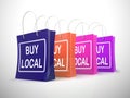 Buy local concept icon for purchasing from a village community - 3d illustration