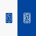 Buy, Mobile, Phone, Hardware Line and Glyph Solid icon Blue banner Royalty Free Stock Photo