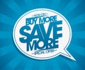 Buy more, save more vector banner concept