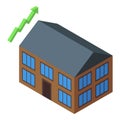 Buy new house icon isometric vector. Currency market