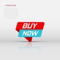 Buy now banner badge icon. Vector illustration. Business concept buy now pictogram Royalty Free Stock Photo