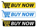 Buy now button blue and yellow icons