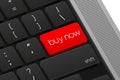 Buy Now button. Computer Keyboard. Word on pc computer keyboard. Vector illustration. Royalty Free Stock Photo