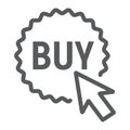 Buy now button line icon, e commerce Royalty Free Stock Photo