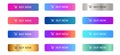 Buy now cart button rounded in gradient vibrant color set collection colorful call to action in commerce website Royalty Free Stock Photo