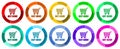 Buy now icon set, shop flat design vector illustration in 10 colors options for mobile applications and webdesign Royalty Free Stock Photo