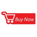 Buy now red button. website element. online shop icon, shopping cart icon Royalty Free Stock Photo