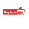Buy now red button. website element. online shop icon, shopping cart icon Royalty Free Stock Photo