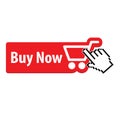 Buy now red button. website element. online shop icon, shopping cart icon Royalty Free Stock Photo