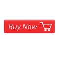 Buy now red button. website element. online shop icon, shopping cart icon Royalty Free Stock Photo