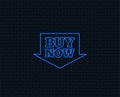 Buy now sign icon. Online buying arrow button. Royalty Free Stock Photo