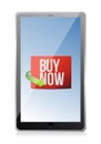 Buy now sign on a tablet. Royalty Free Stock Photo