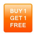 Buy one get one free button Royalty Free Stock Photo