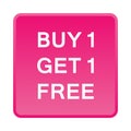 Buy one get one free button Royalty Free Stock Photo