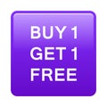 Buy one get one free button Royalty Free Stock Photo