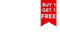 Buy one get one free promotional sale label for business