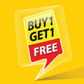 Buy one get free sale promo theme vector illustration Royalty Free Stock Photo