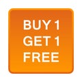 Buy one get one free button Royalty Free Stock Photo