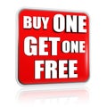 Buy one get one free red banner Royalty Free Stock Photo
