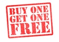 BUY ONE GET ONE FREE Rubber Stamp Royalty Free Stock Photo