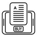 Buy online document icon outline vector. Based library