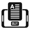 Buy online document icon simple vector. Based library