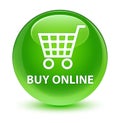 Buy online glassy green round button Royalty Free Stock Photo