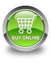 Buy online glossy green round button Royalty Free Stock Photo