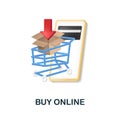 Buy Online icon. 3d illustration from e-commerce collection. Creative Buy Online 3d icon for web design, templates Royalty Free Stock Photo