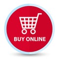 Buy online flat prime red round button Royalty Free Stock Photo