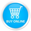 Buy online premium cyan blue round button Royalty Free Stock Photo