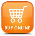 Buy online special orange square button Royalty Free Stock Photo