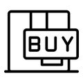 Buy product icon outline vector. Claim order Royalty Free Stock Photo